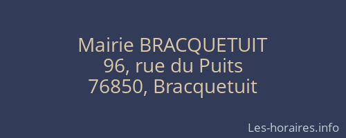 Mairie BRACQUETUIT