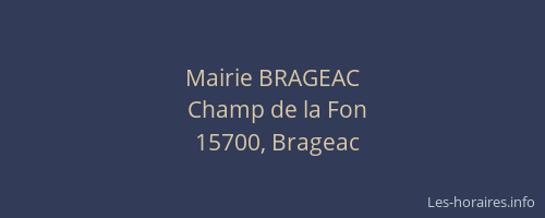 Mairie BRAGEAC