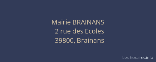 Mairie BRAINANS