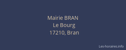 Mairie BRAN