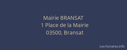 Mairie BRANSAT