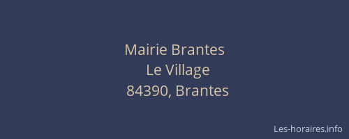 Mairie Brantes