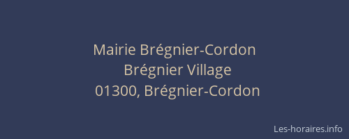 Mairie Brégnier-Cordon