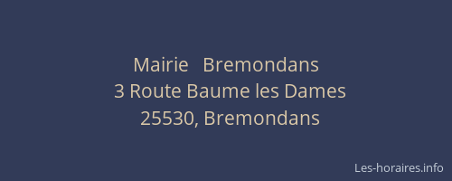 Mairie   Bremondans