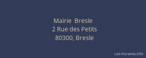 Mairie  Bresle