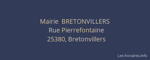 Mairie  BRETONVILLERS