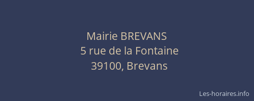 Mairie BREVANS