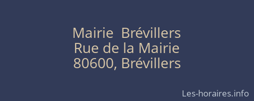 Mairie  Brévillers