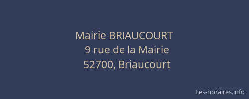 Mairie BRIAUCOURT
