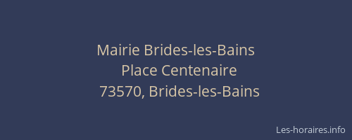 Mairie Brides-les-Bains