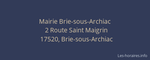 Mairie Brie-sous-Archiac