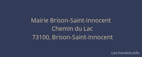 Mairie Brison-Saint-Innocent