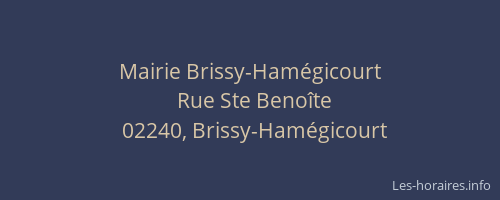 Mairie Brissy-Hamégicourt