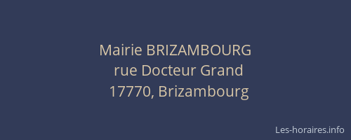 Mairie BRIZAMBOURG
