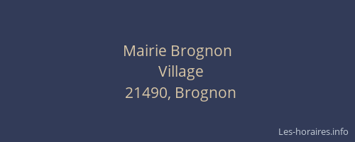 Mairie Brognon