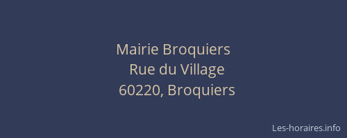 Mairie Broquiers