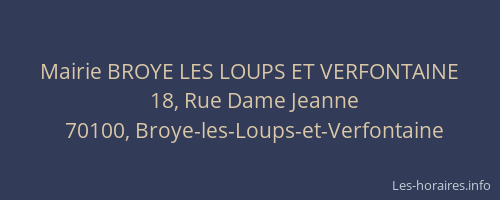 Mairie BROYE LES LOUPS ET VERFONTAINE
