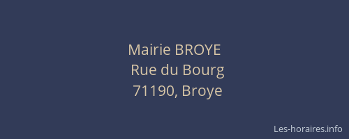 Mairie BROYE