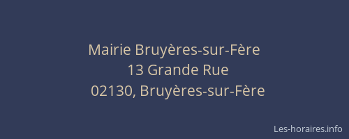 Mairie Bruyères-sur-Fère