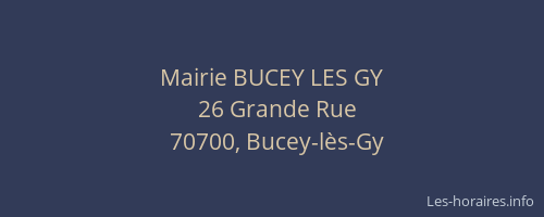 Mairie BUCEY LES GY