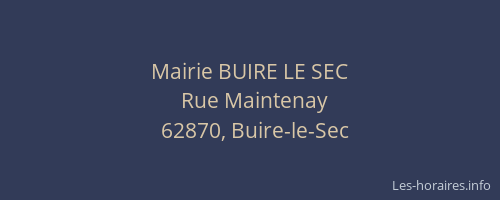 Mairie BUIRE LE SEC