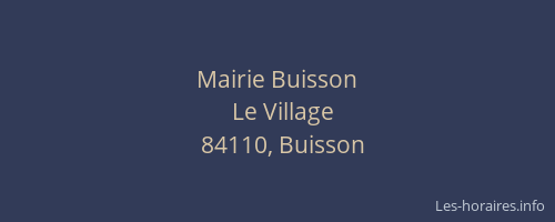 Mairie Buisson