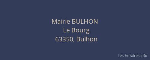 Mairie BULHON
