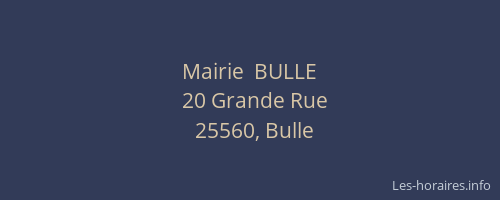 Mairie  BULLE