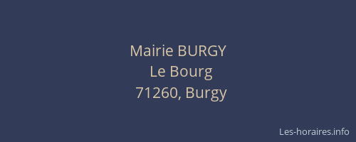 Mairie BURGY