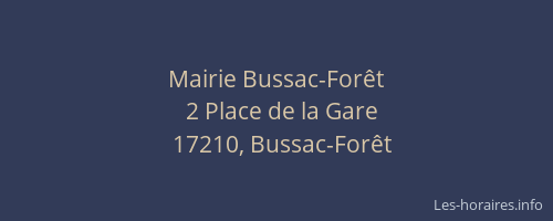 Mairie Bussac-Forêt