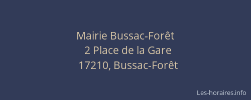 Mairie Bussac-For&ecirc;t