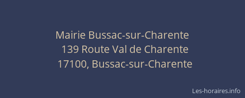 Mairie Bussac-sur-Charente