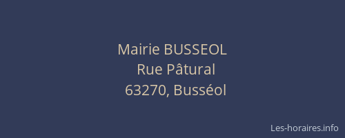 Mairie BUSSEOL