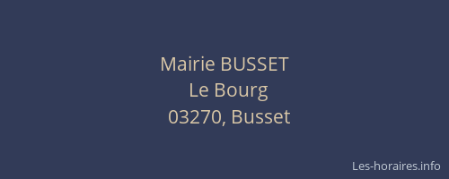 Mairie BUSSET