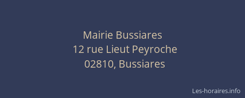 Mairie Bussiares