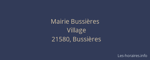 Mairie Bussières