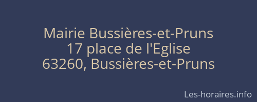 Mairie Bussières-et-Pruns
