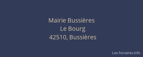 Mairie Bussières