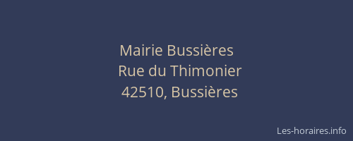 Mairie Bussières