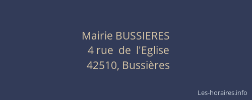 Mairie BUSSIERES