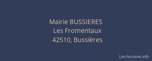 Mairie BUSSIERES