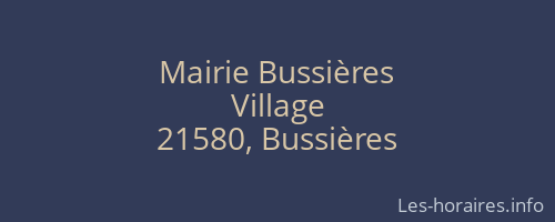 Mairie Bussières