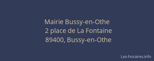 Mairie Bussy-en-Othe