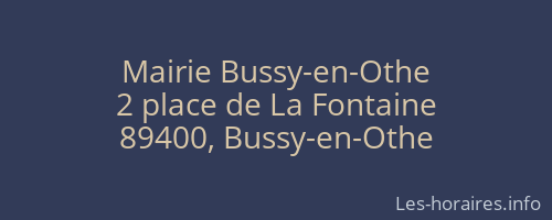 Mairie Bussy-en-Othe