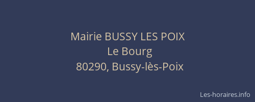 Mairie BUSSY LES POIX