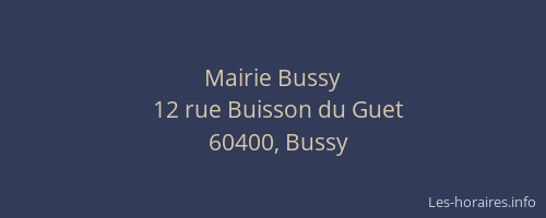 Mairie Bussy