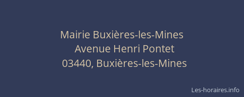 Mairie Buxières-les-Mines