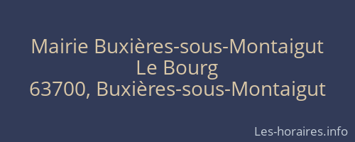 Mairie Buxières-sous-Montaigut