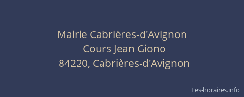 Mairie Cabri&egrave;res-d'Avignon