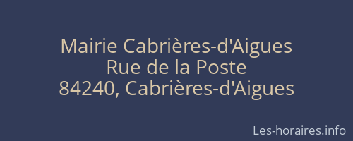 Mairie Cabrières-d'Aigues